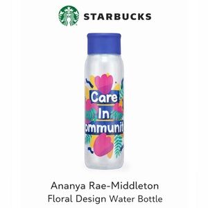 Ananya Rae-Middleton Starbucks Floral Design Water Bottle - Blue and Green